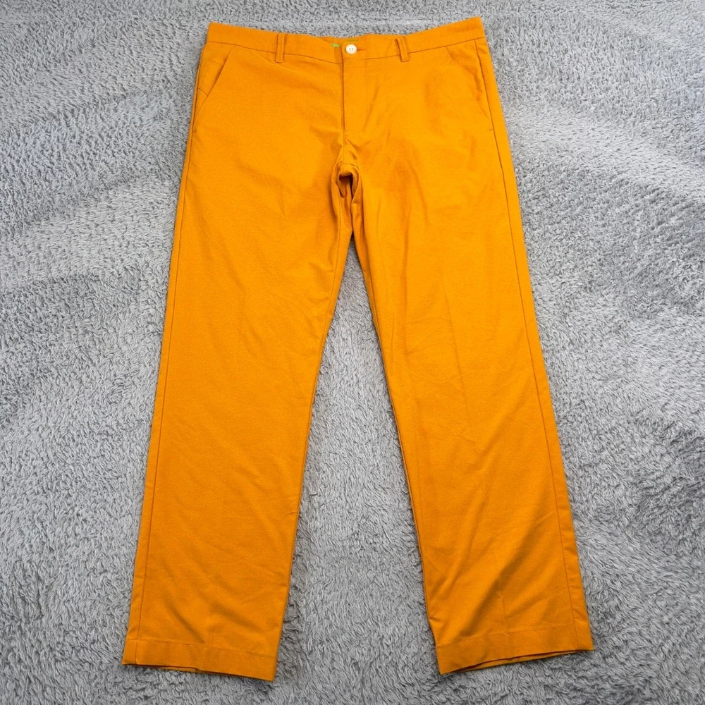 Hugo Boss Golf Pants Men 34 Orange Hakan Technical Stretch Chino Tech Athleisure